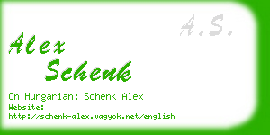 alex schenk business card